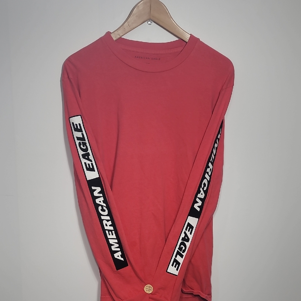 American Eagle Outfitters Bold Red Long Sleeve Tee
